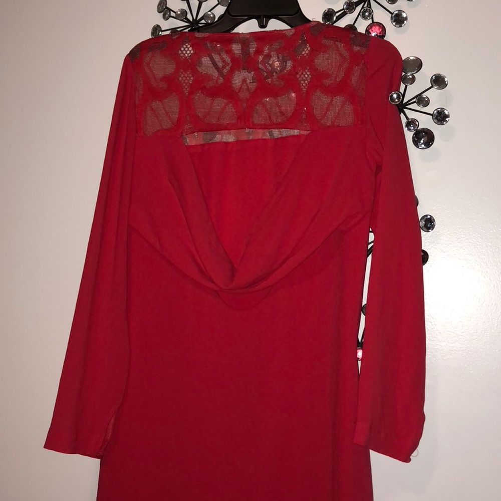 BCBG Cowl Back Red Dress